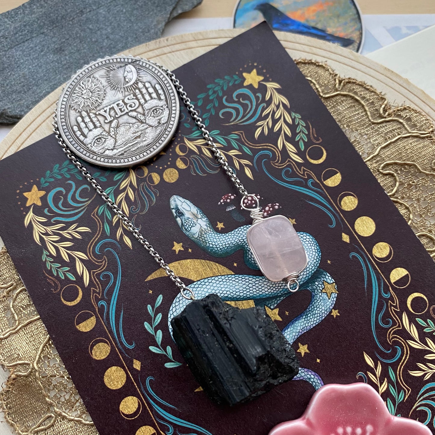 Turmaliini heiluri & ruusukvartsi