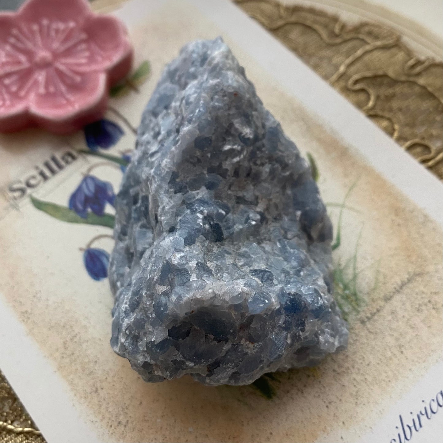 Sininen kalsiitti, raakakivi 7,8cm