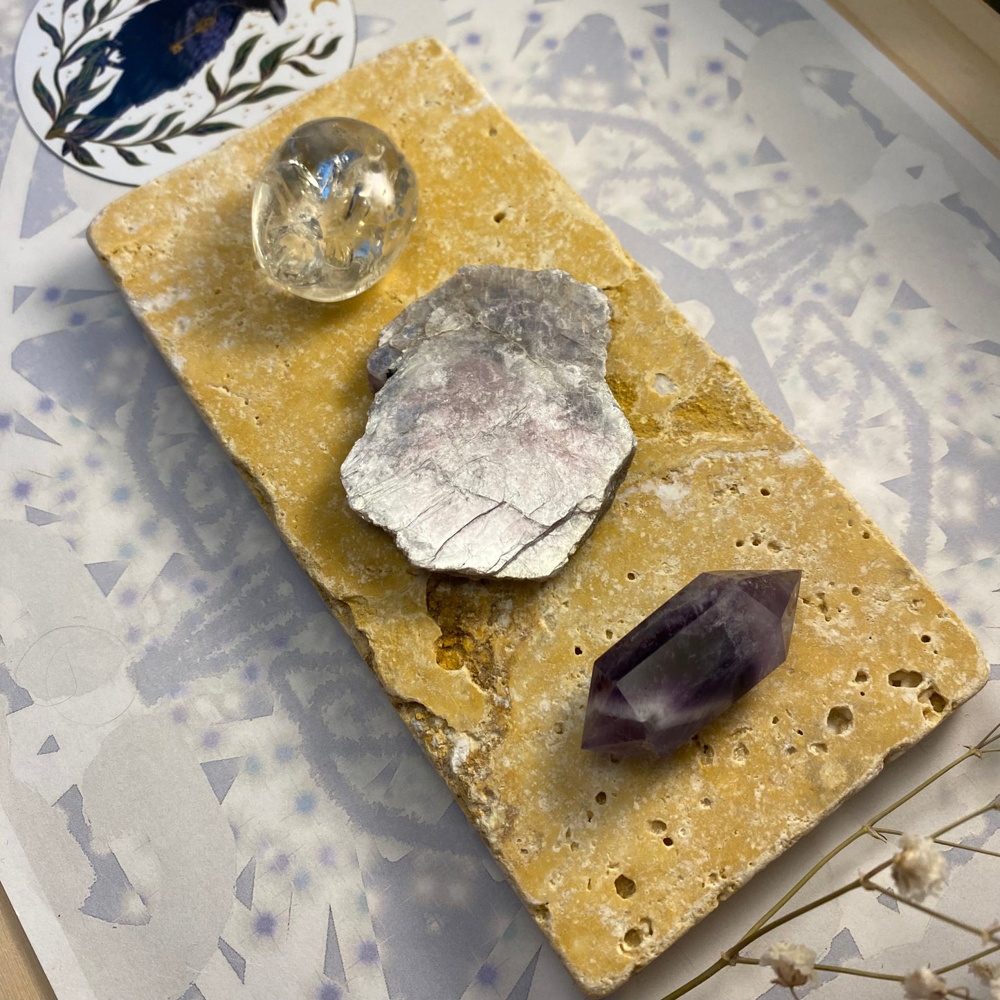 Travertiini alusta 7,5cm x 15cm