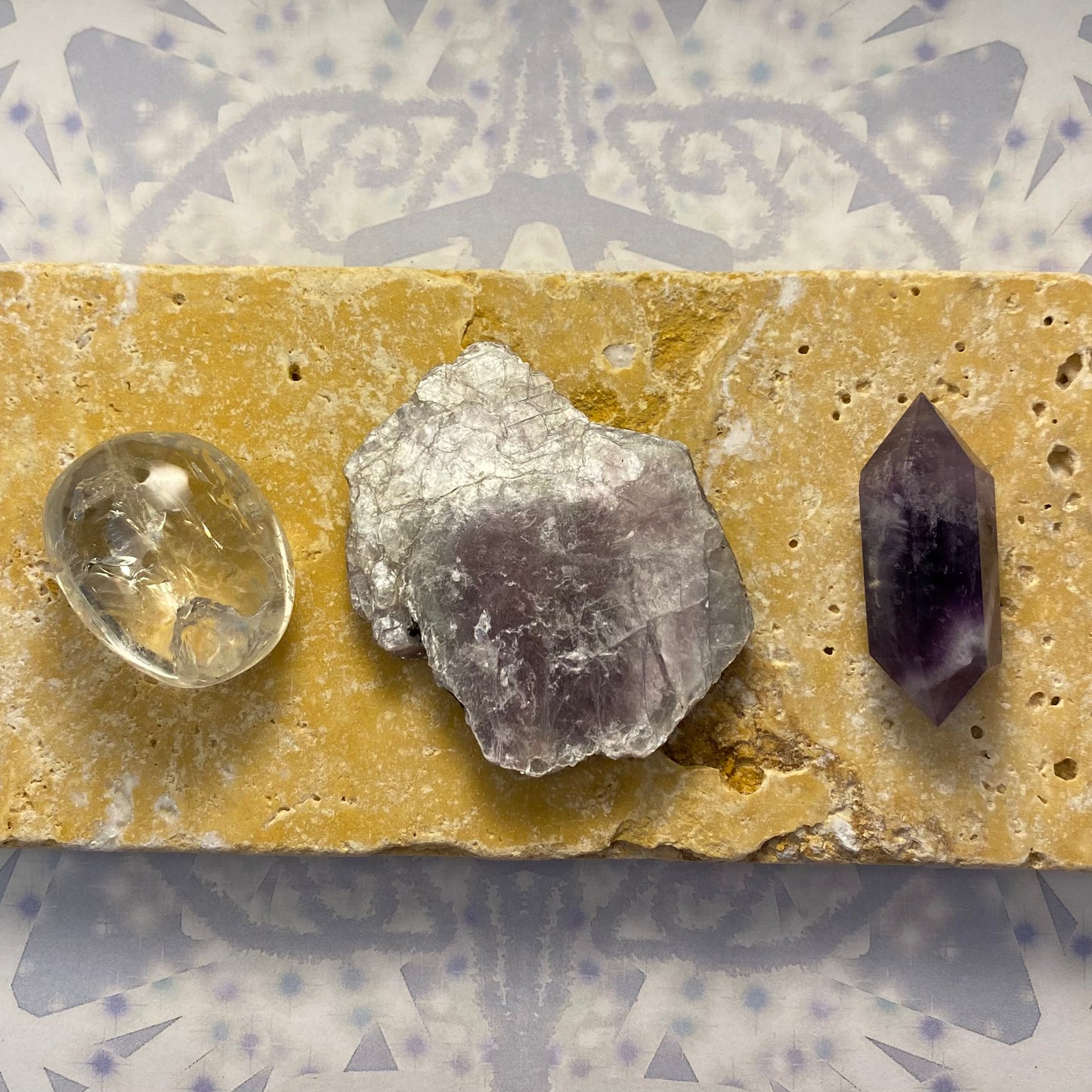 Travertiini alusta 7,5cm x 15cm