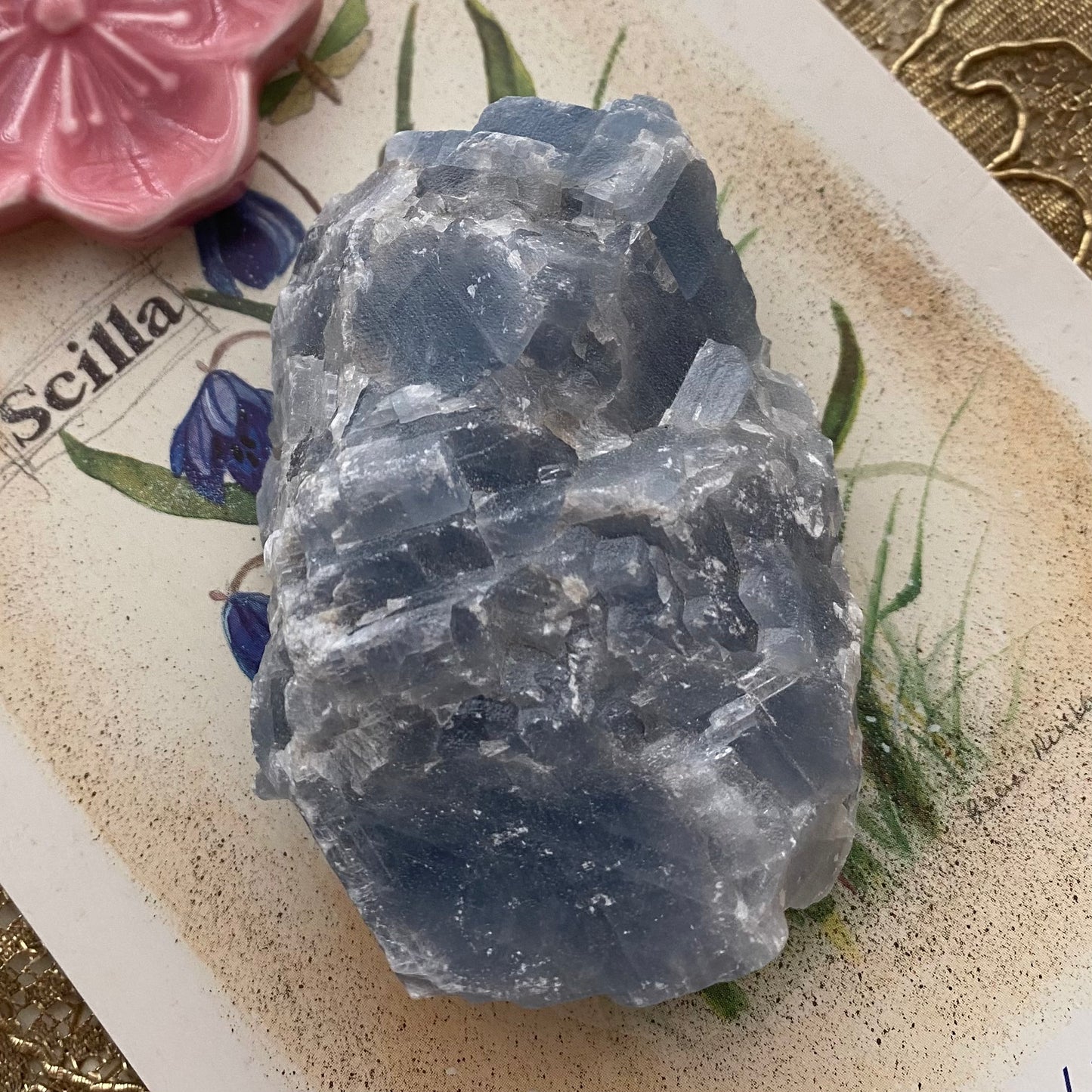 Sininen kalsiitti, raakakivi 6,7cm