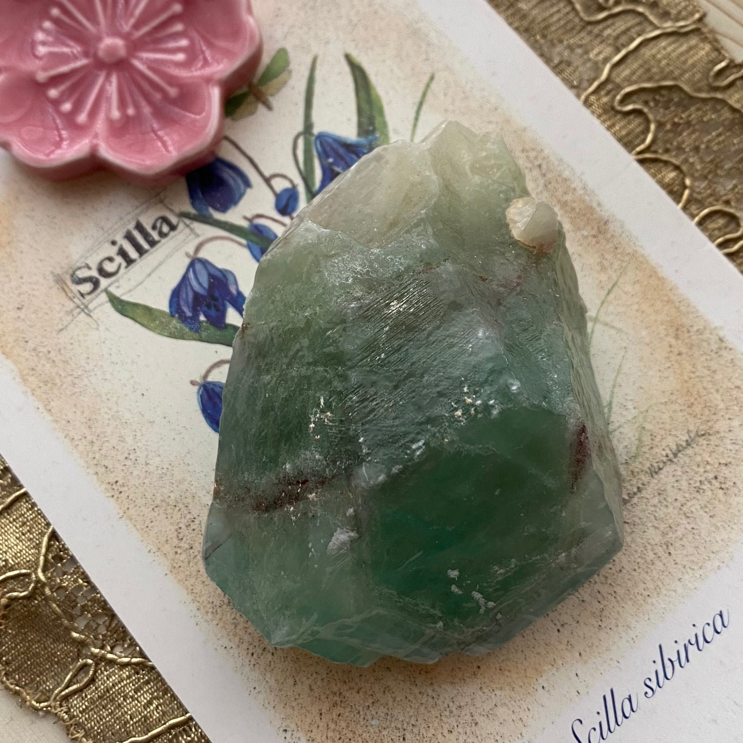 Vihreä kalsiitti, raakakivi 7,6cm