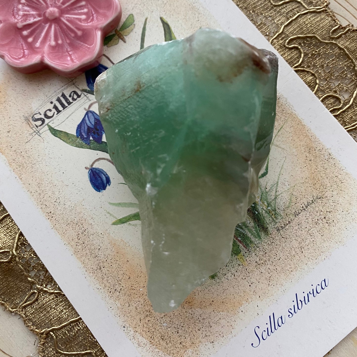 Vihreä kalsiitti, raakakivi 7,7cm