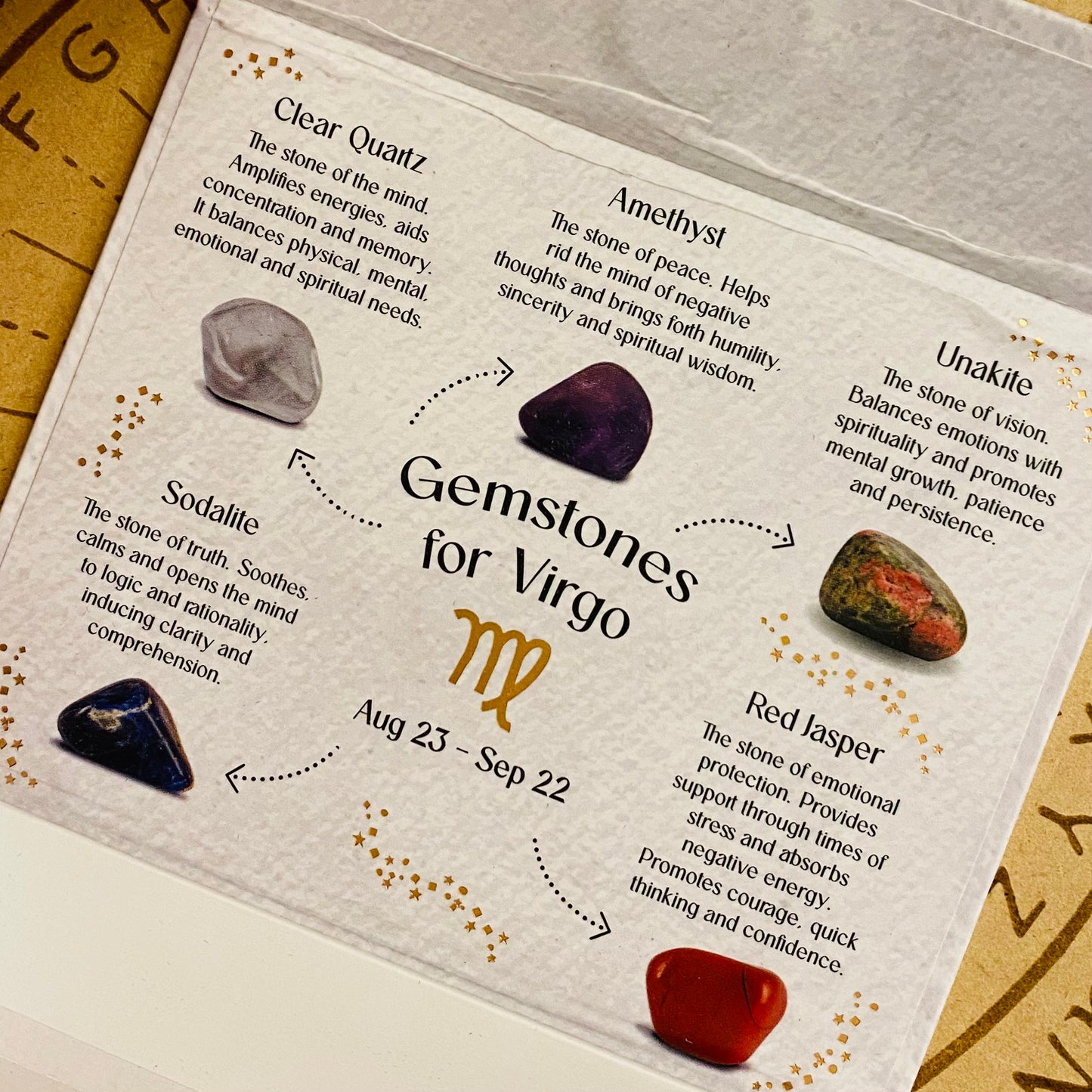 Neitsyt, horoskooppi kivisetti lahjarasiassa