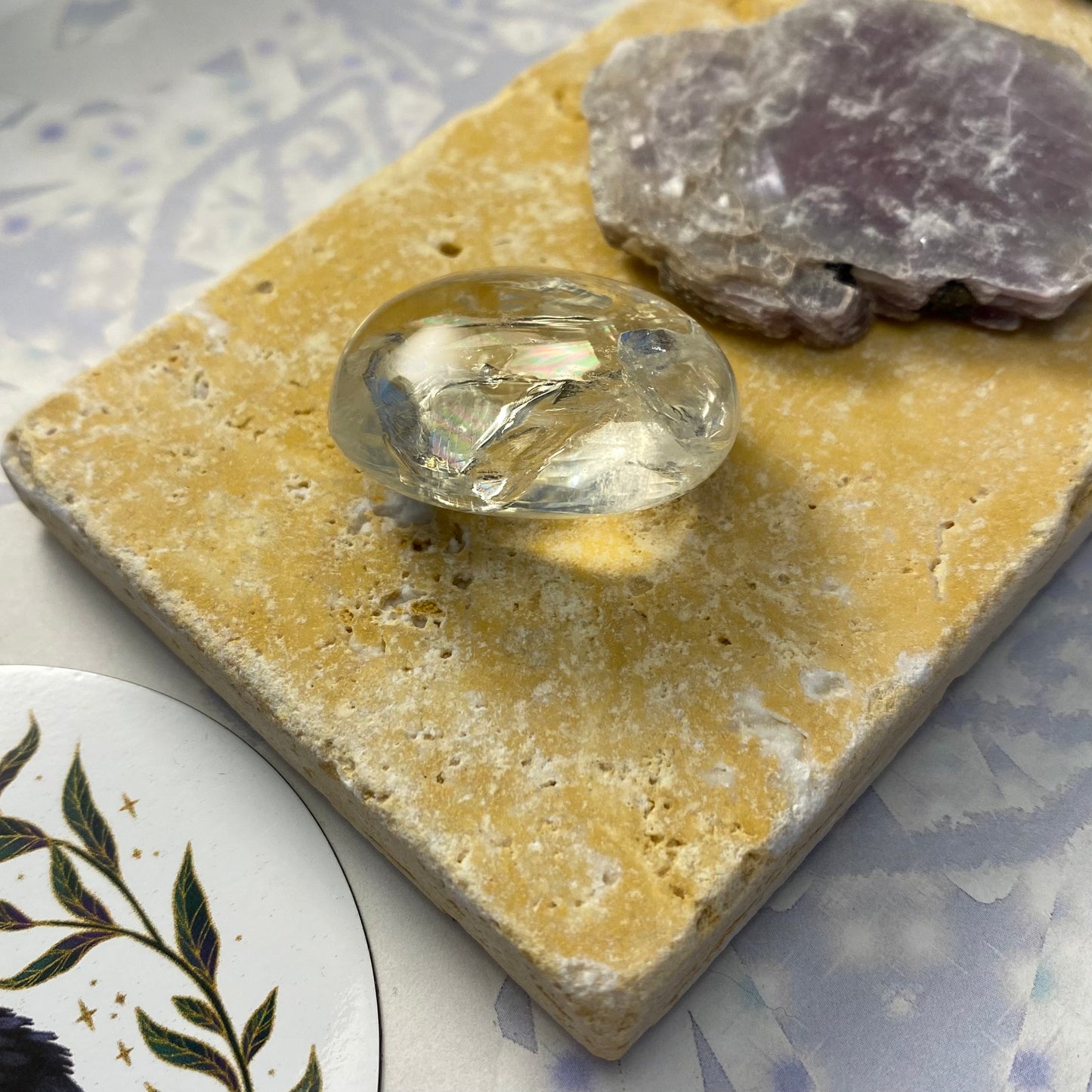 Travertiini alusta 7,5cm x 15cm