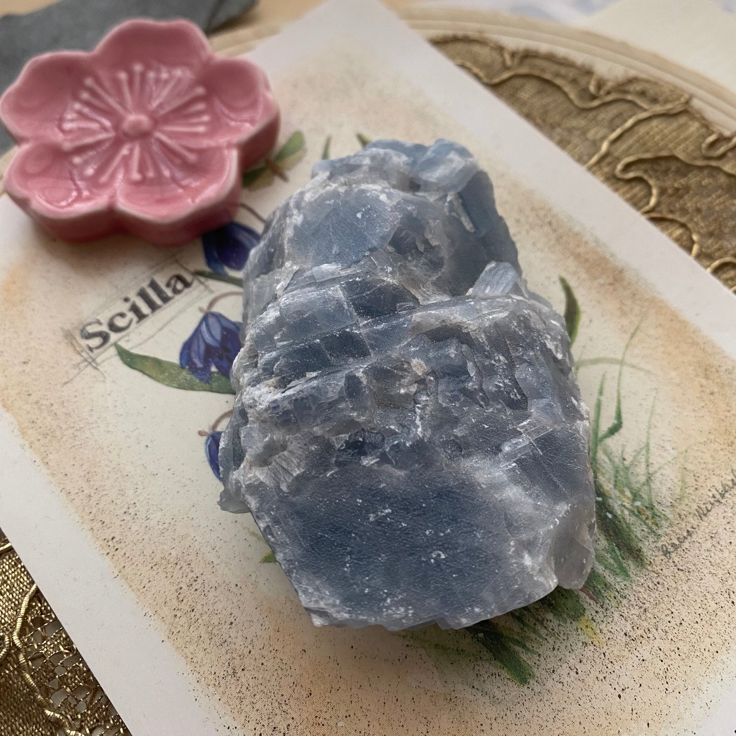 Sininen kalsiitti, raakakivi 6,7cm