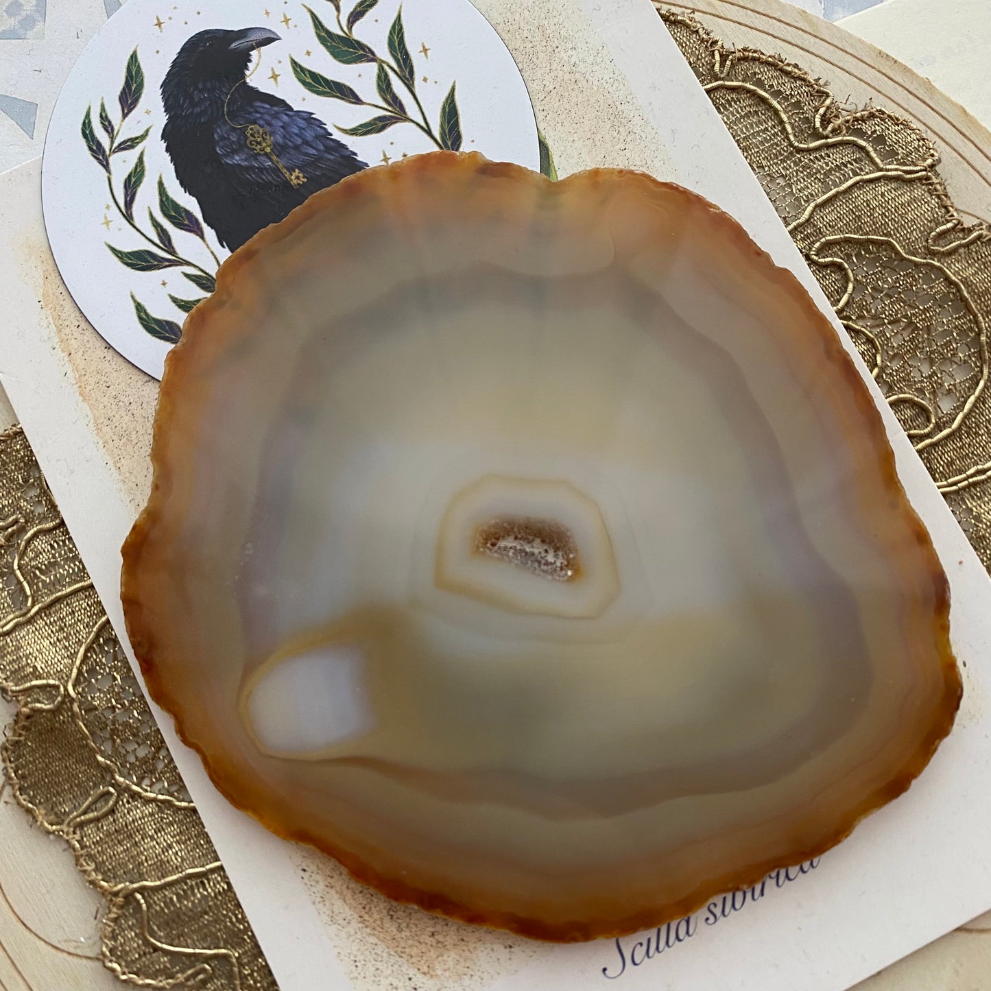 Akaattilevy ruskea 11cm