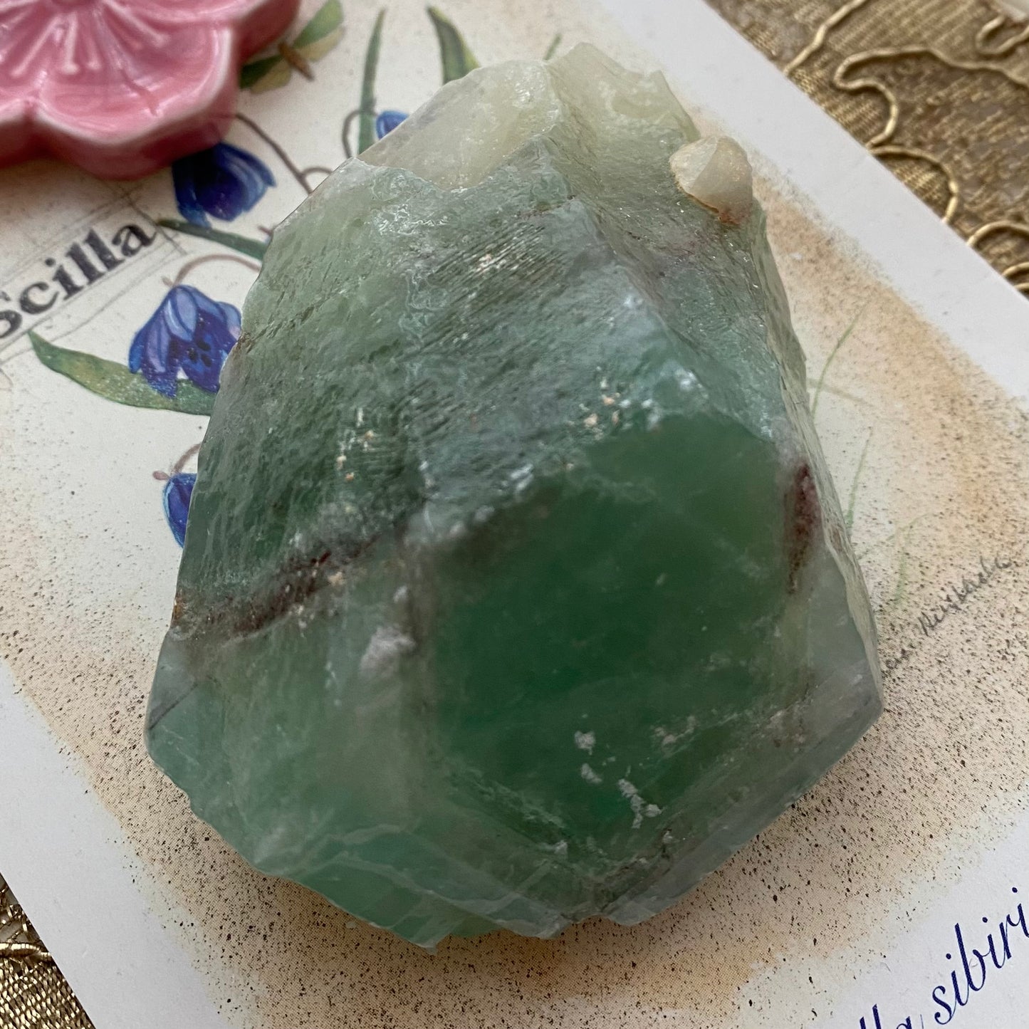 Vihreä kalsiitti, raakakivi 7,6cm