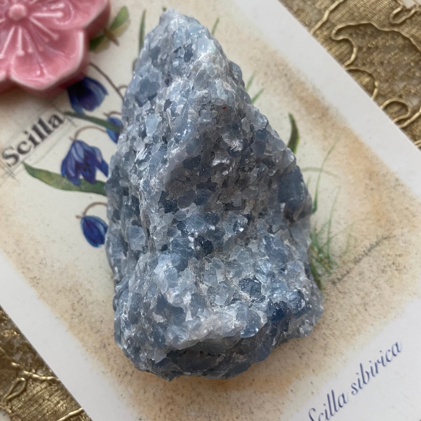 Sininen kalsiitti, raakakivi 7,8cm