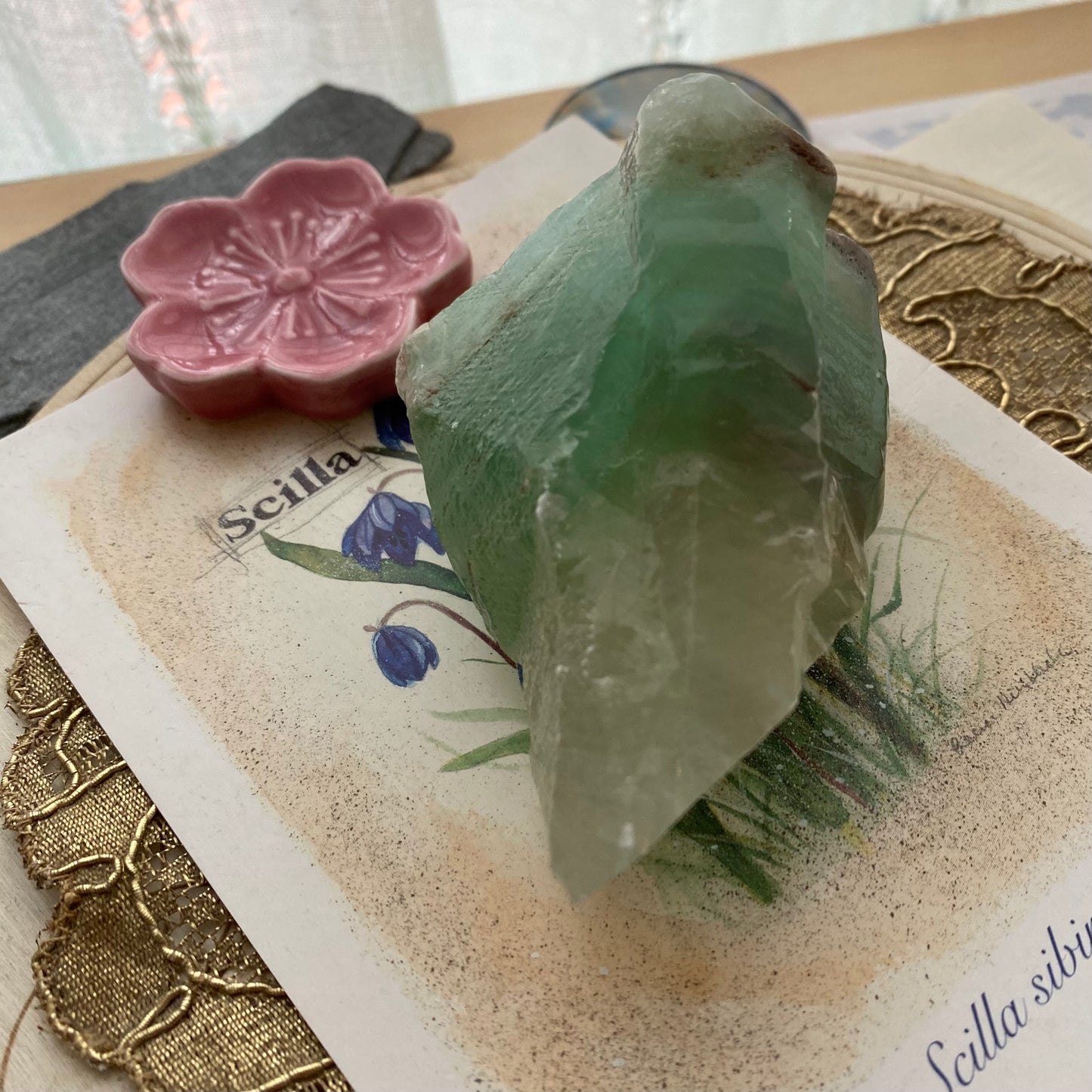 Vihreä kalsiitti, raakakivi 7,7cm